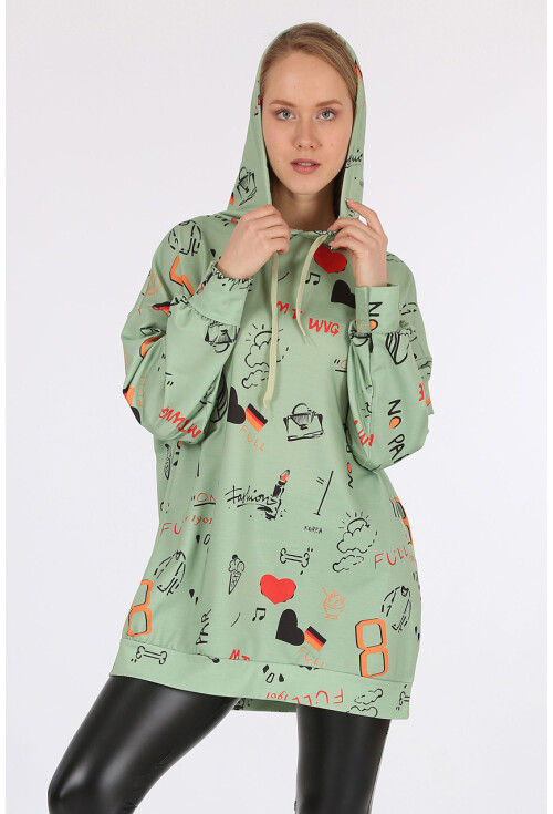 4289 Kapüşonlu Oversize Sweatshirt