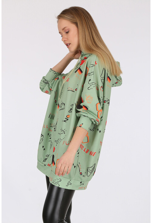 4289 Kapüşonlu Oversize Sweatshirt