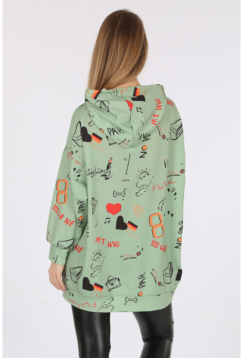 4289 Kapüşonlu Oversize Sweatshirt