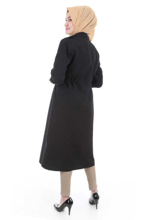 5671 ÖNÜ BOYDAN DÜĞMELİ TESETTÜR TRENHCOAT