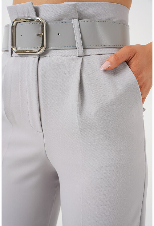 6556 Kemerli Kumaş Pantolon