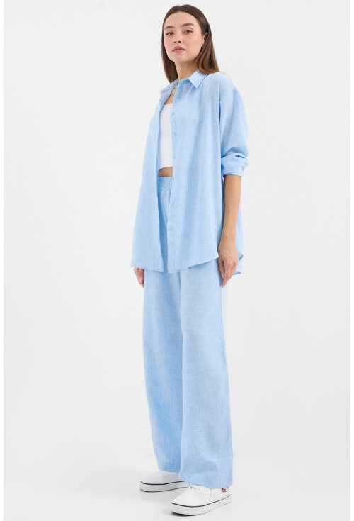 6671 Oversize Keten İkili Takım