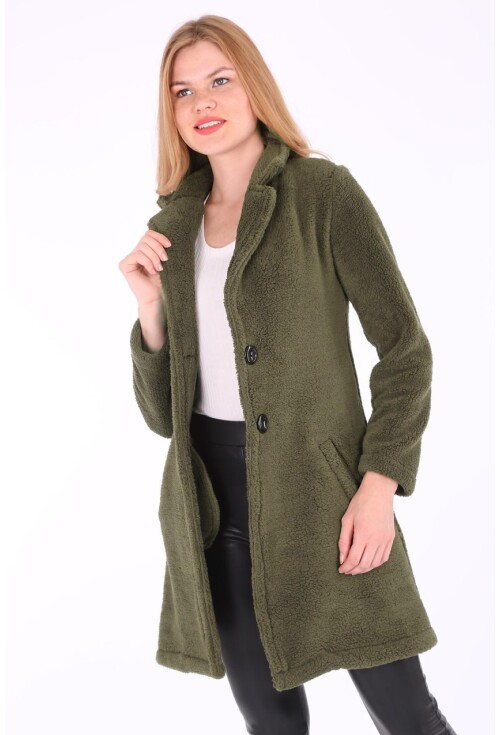 9069 Şal Yaka Peluş Kaban