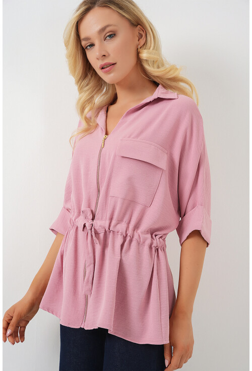 Fermuarlı Kadın Gömlek 0721