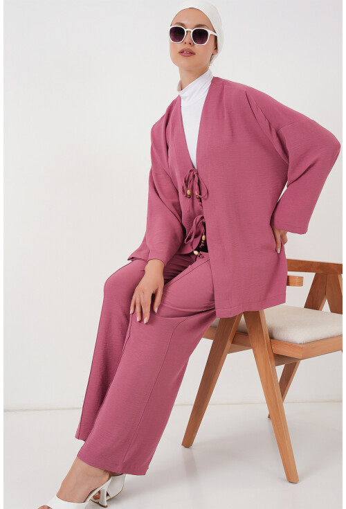 Kadın Ayrobin Kimono Pantolon İkili Takım 6739