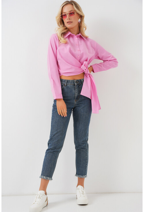 Kadın Bağlamalı Uzun Kol Gömlek 20325