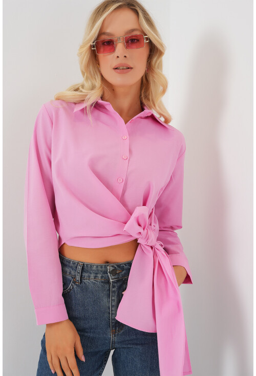 Kadın Bağlamalı Uzun Kol Gömlek 20325