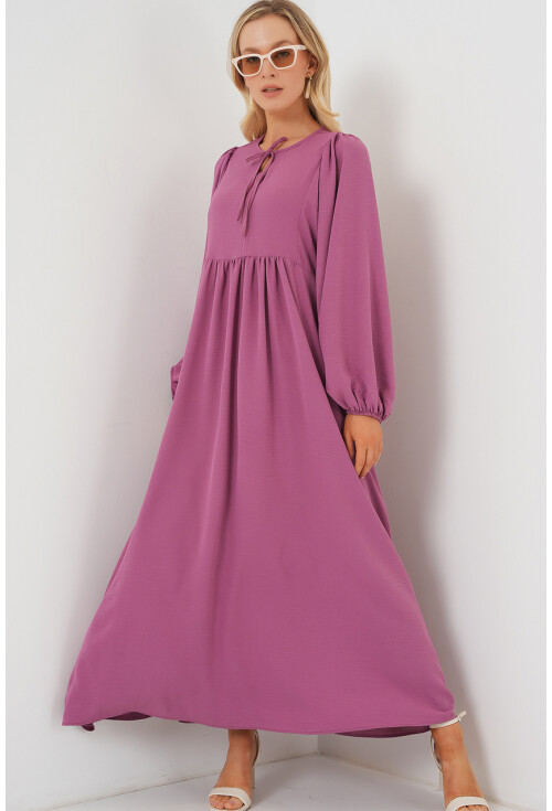 Kadın Balon Kol Uzun Tesettür Elbise 2464