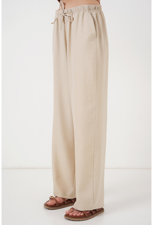 Kadın Geniş Paça Keten Pantolon 6735