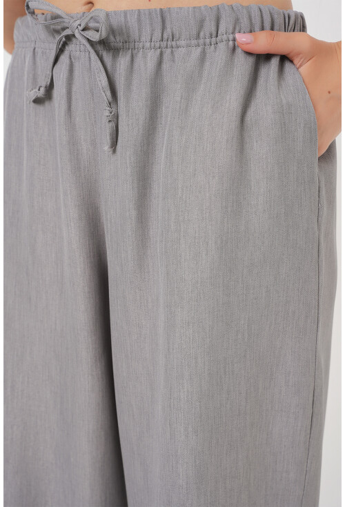 Kadın Geniş Paça Keten Pantolon 6735