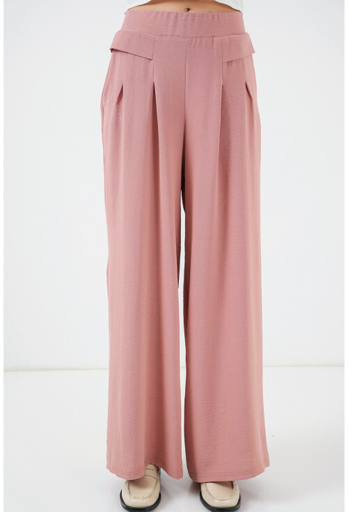 Kadın Geniş Paça Pileli Pantolon 6718