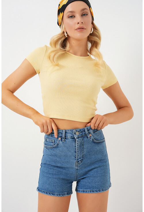 Kadın Kısa Kot Şort 5339