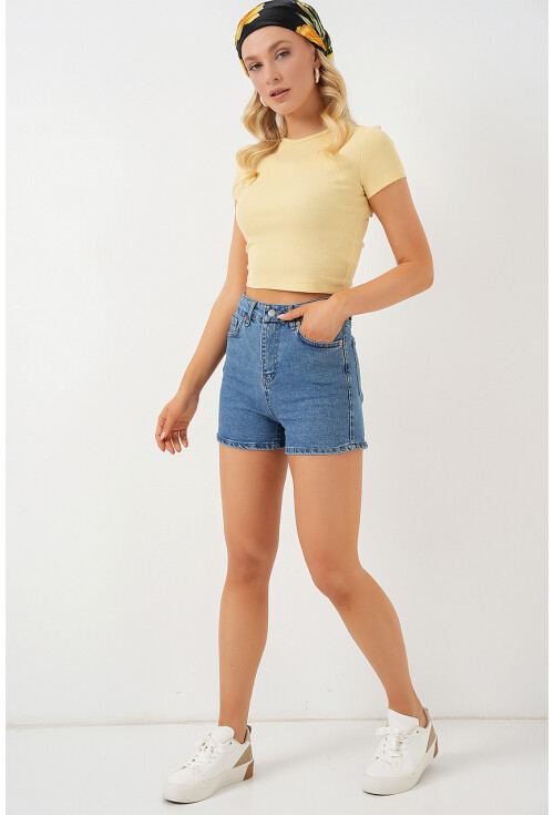 Kadın Kısa Kot Şort 5339