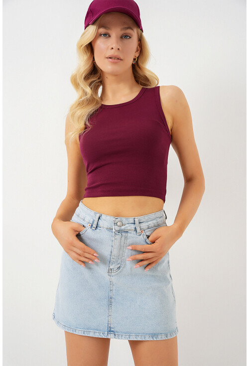 Kadın Mini Kot Etek 8049