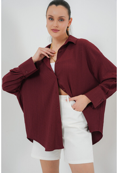Kadın Örme Oversize Gömlek 20264
