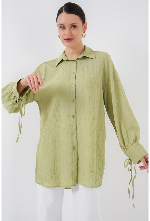 Kadın Oversize Bağcıklı Gömlek 5954