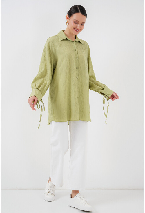 Kadın Oversize Bağcıklı Gömlek 5954