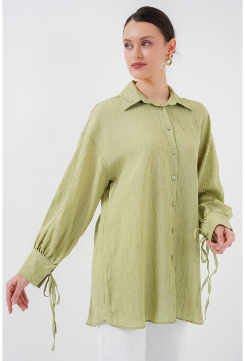 Kadın Oversize Bağcıklı Gömlek 5954