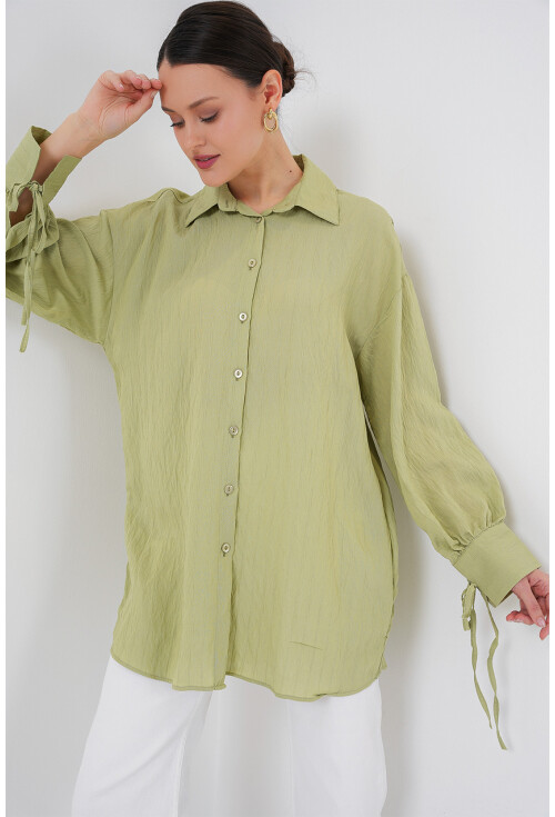 Kadın Oversize Bağcıklı Gömlek 5954
