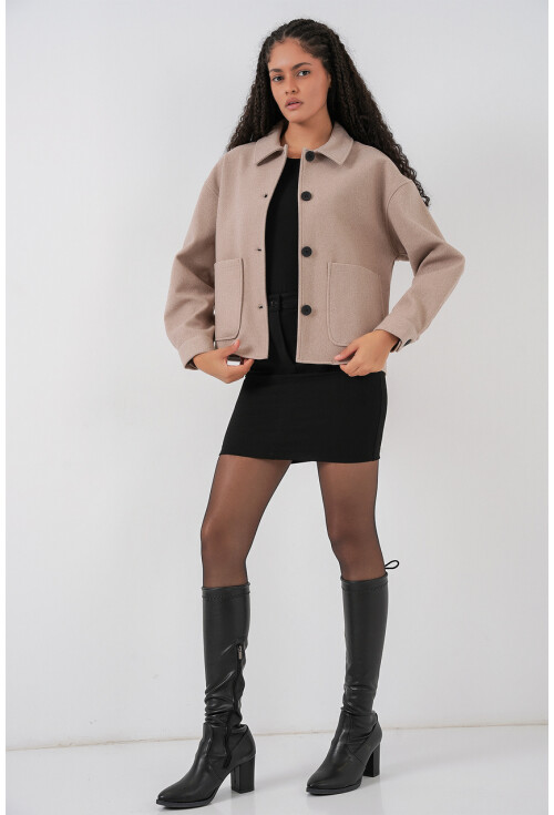 0713 Kadın Kaşe Ceket
