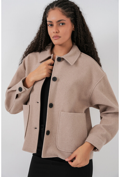 0713 Kadın Kaşe Ceket