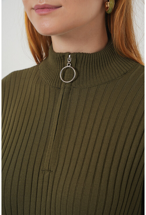 15839 Boydan Triko Elbise