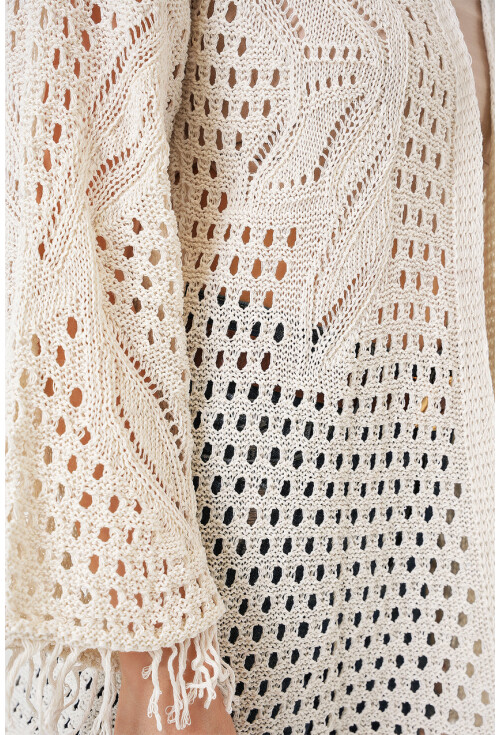 15857 Ajurlu/Delikli Oversize Hırka