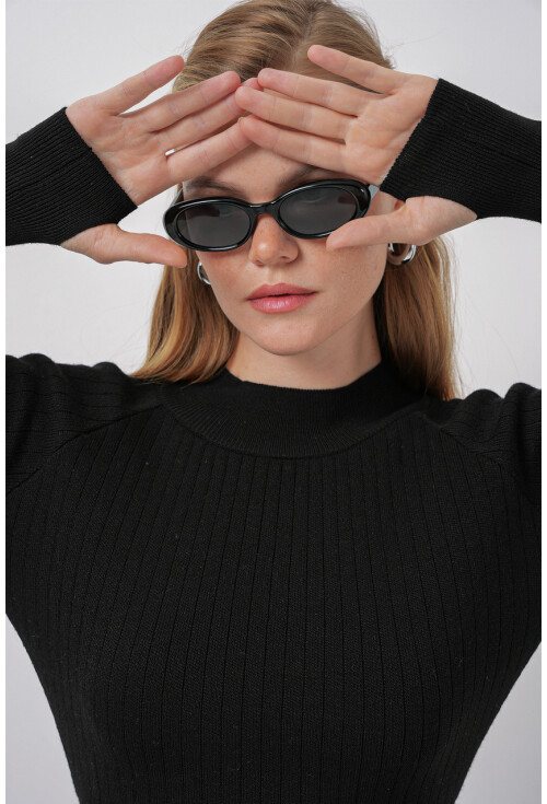 15905 Kadın Crop Kazak Pantolon Triko Alt Üst Takım