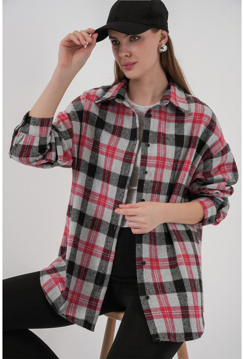 3854 Ekose Desen Çift Cepli Gömlek