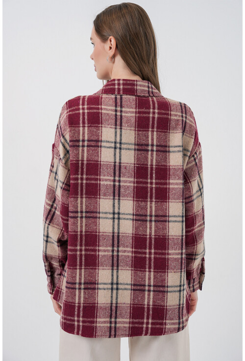 3854 Ekose Desen Çift Cepli Gömlek