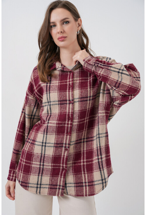 3854 Ekose Desen Çift Cepli Gömlek