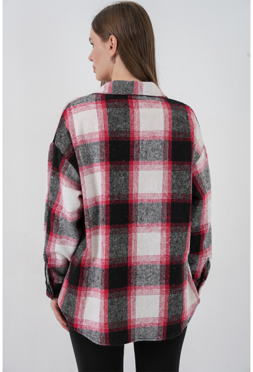 3854 Ekose Desen Çift Cepli Gömlek