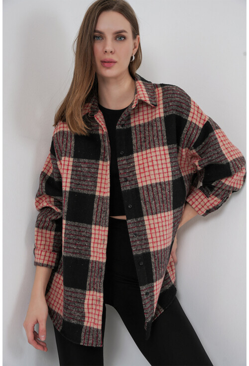 3854 Ekose Desen Çift Cepli Gömlek