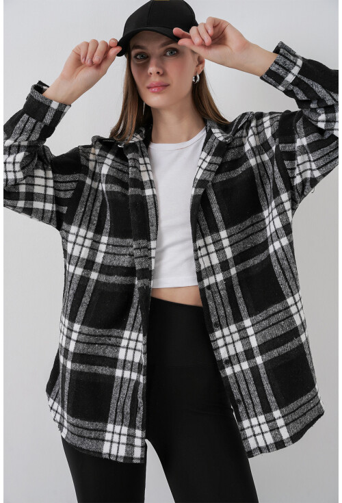 3854 Ekose Desen Çift Cepli Gömlek