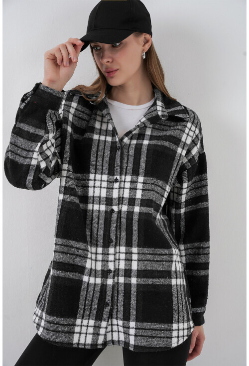 3854 Ekose Desen Çift Cepli Gömlek