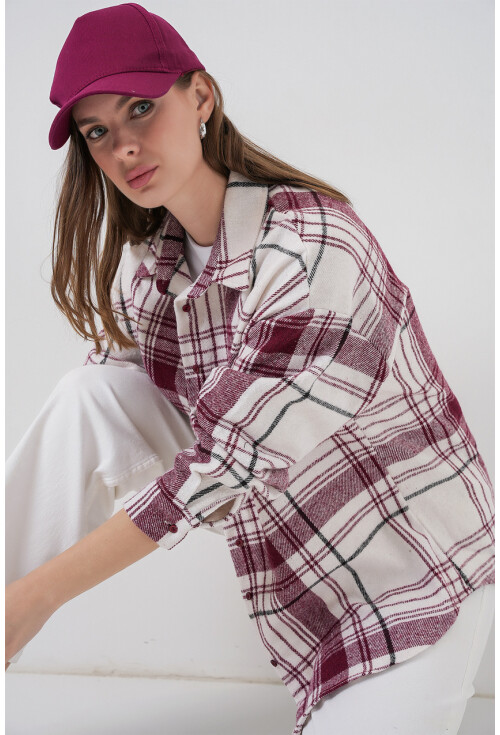 3854 Plaid Shirt With Double Pocket