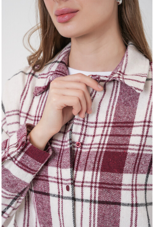 3854 Plaid Shirt With Double Pocket