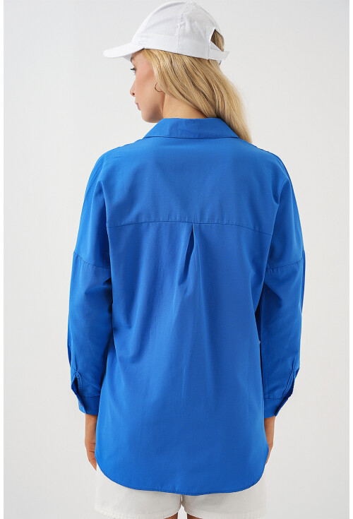 3900 Oversize Uzun Basic Gömlek