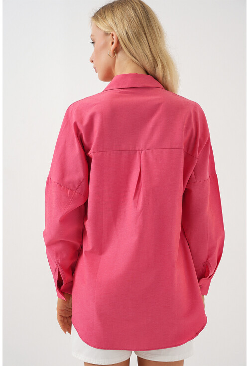 3900 Oversize Uzun Basic Gömlek