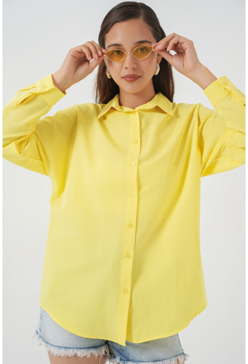 3900 Oversize Uzun Basic Gömlek