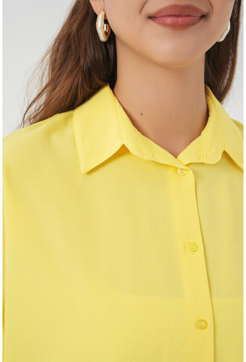 3900 Oversize Uzun Basic Gömlek