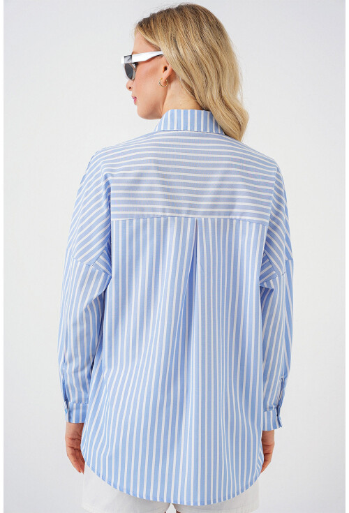 3900 Oversize Uzun Basic Gömlek