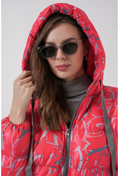 5125 Desenli Şişme Mont