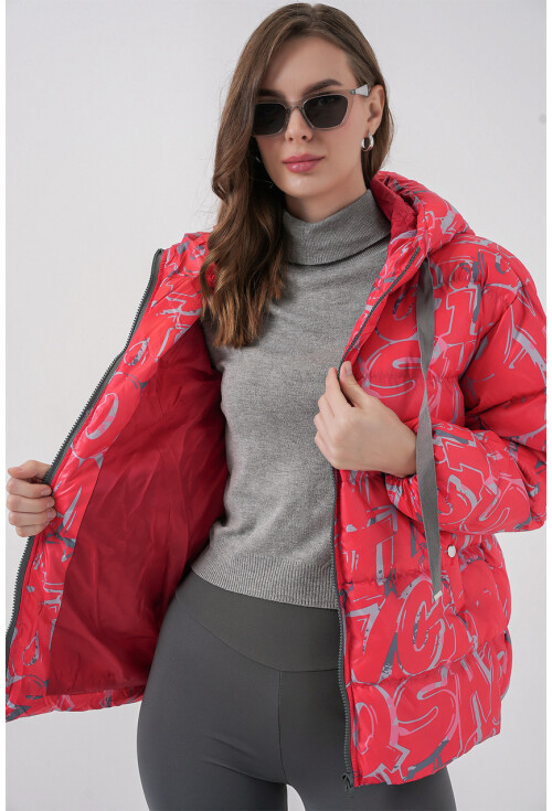 5125 Desenli Şişme Mont