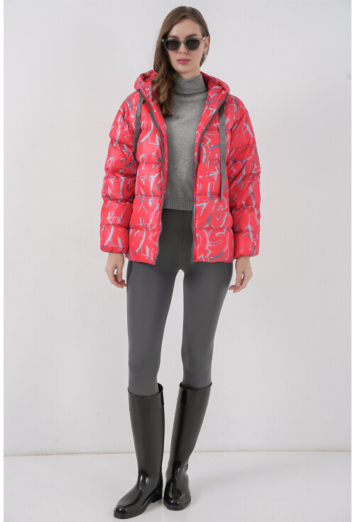 5125 Desenli Şişme Mont
