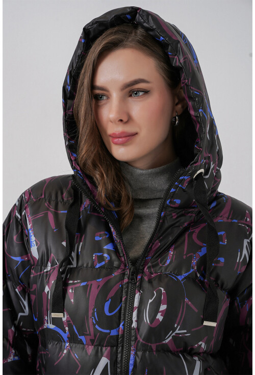 5125 Patterned Puffer Coat