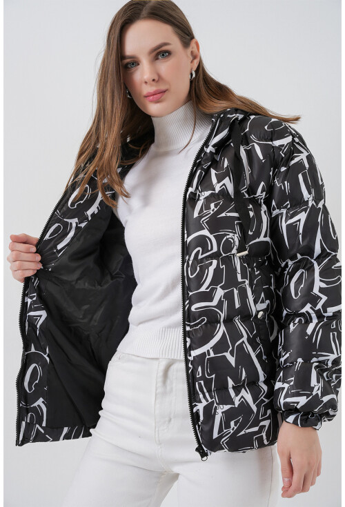 5125 Desenli Şişme Mont