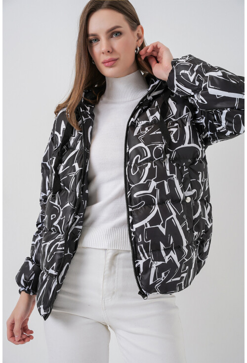 5125 Desenli Şişme Mont