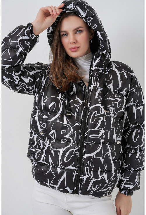 5125 Desenli Şişme Mont