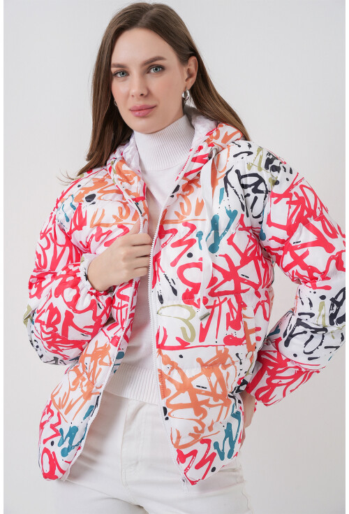 5125 Desenli Şişme Mont